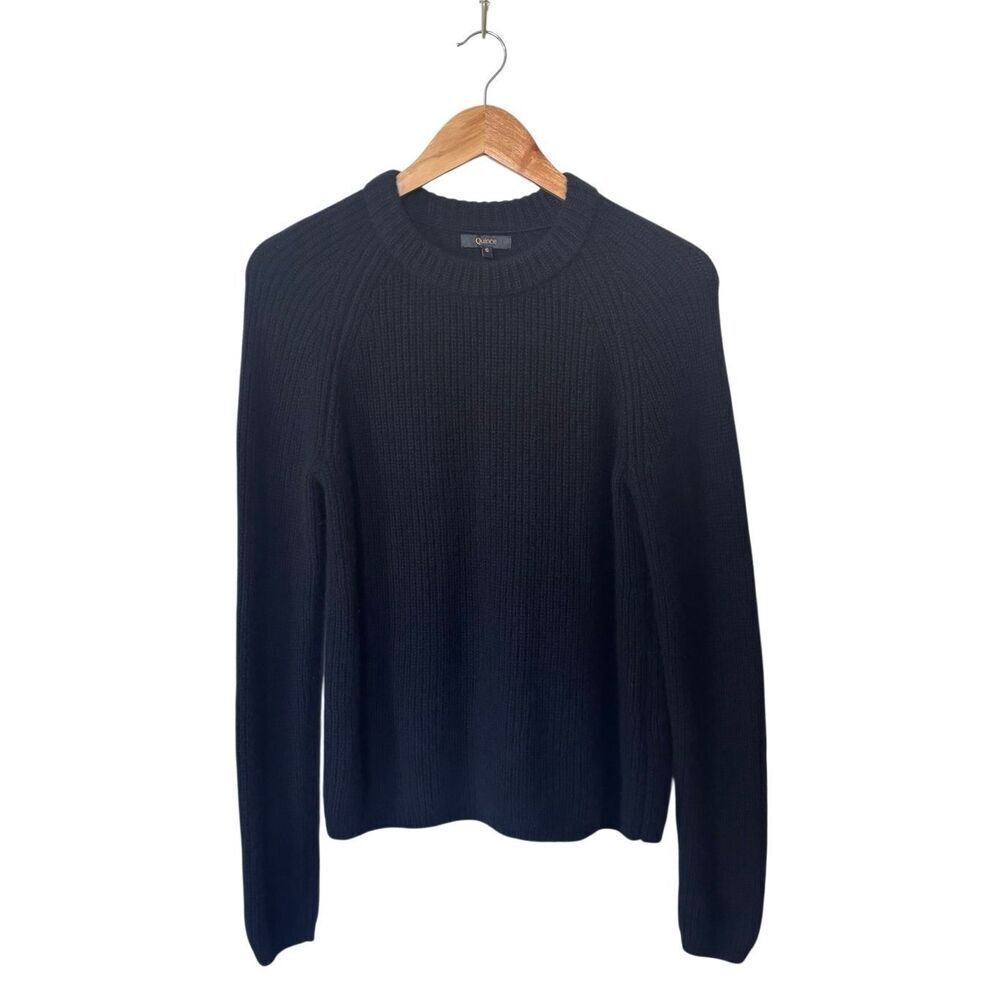 Quince Mongolian Cashmere Fisherman Crewneck sweater black size small